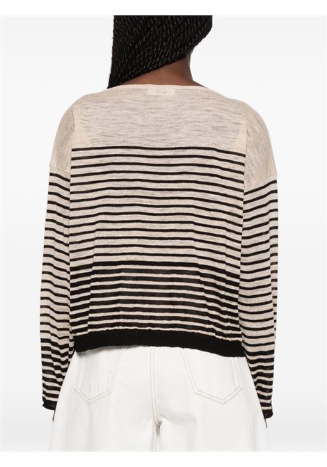 maglia mariniere donna beige and black ROBERTO COLLINA | 261FXA1800609